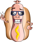 Saugy hot dog mascot